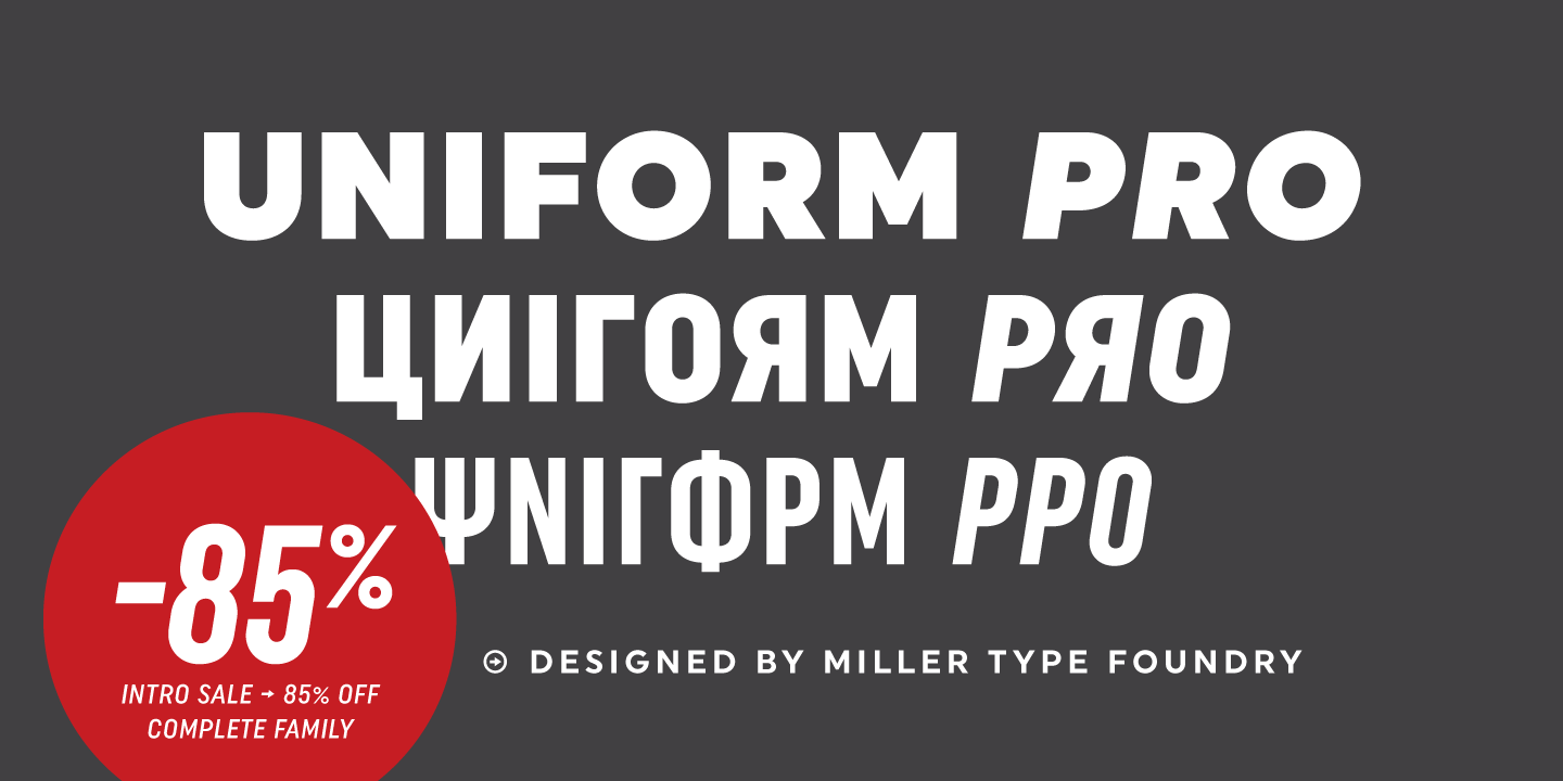 Przykład czcionki Uniform Pro Condensed Thin Italic